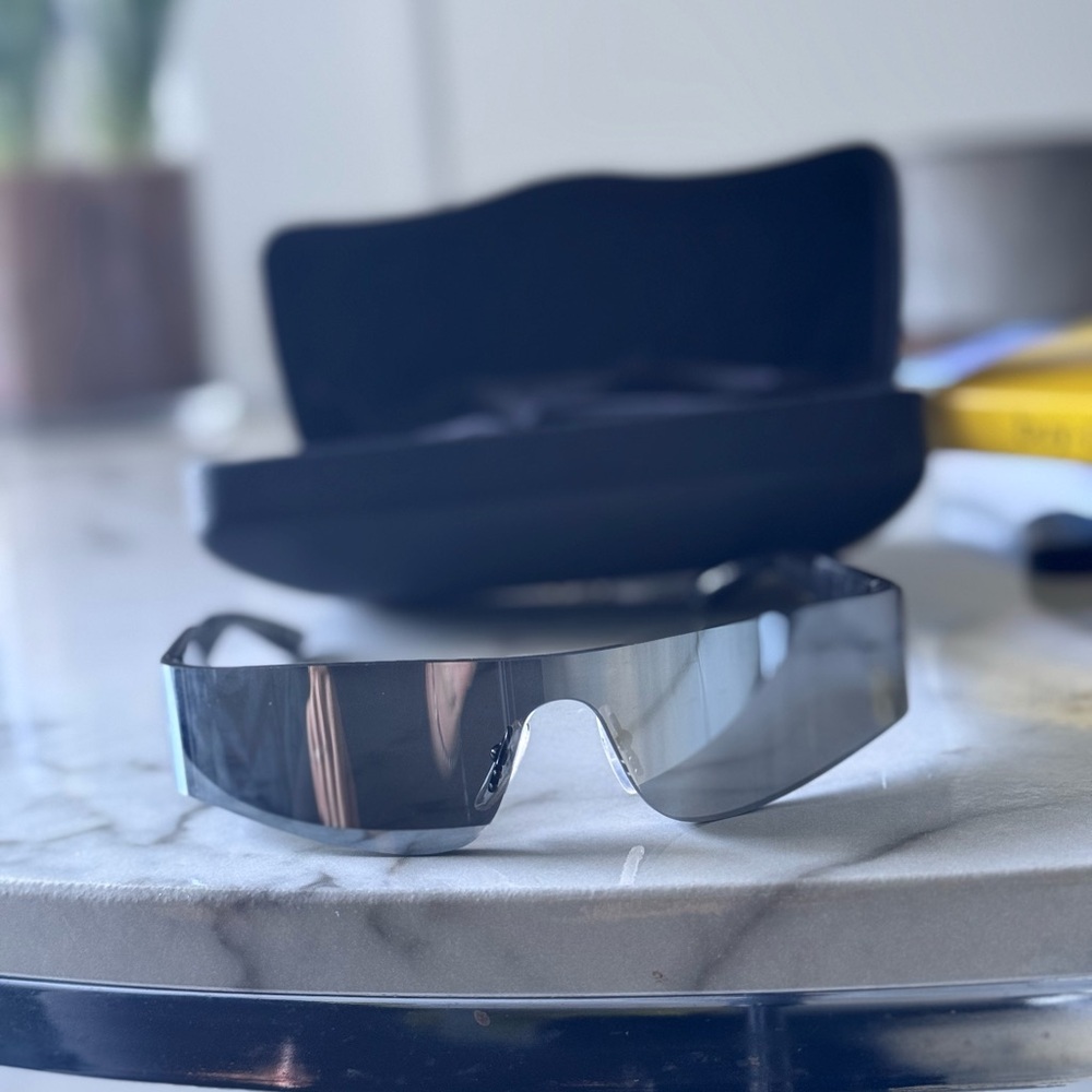 Balenciaga Silver Sunglasses with Futuristic Design